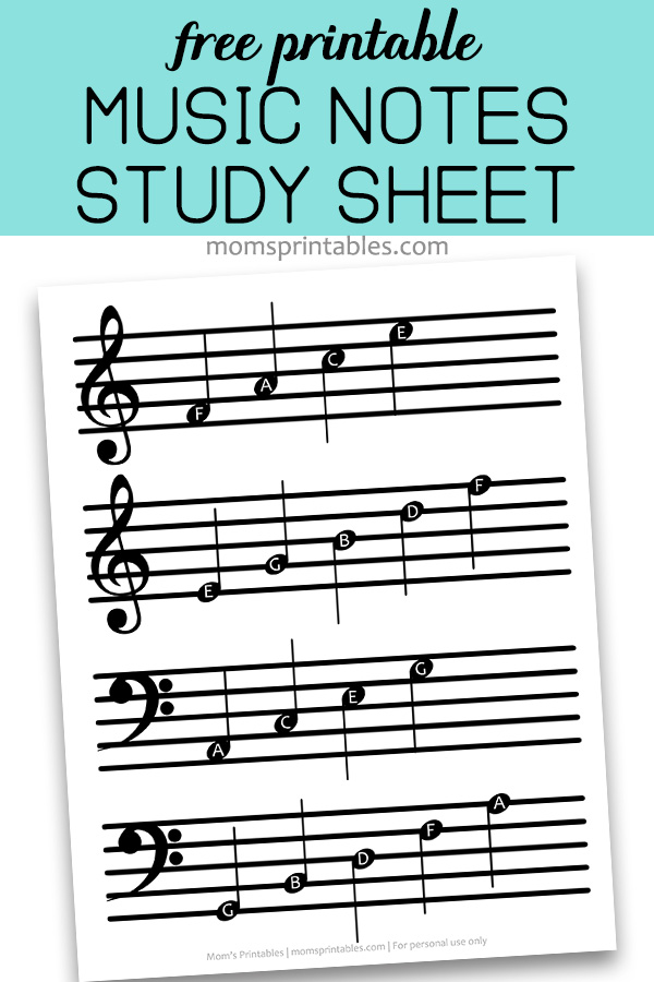 Free Printable Music Notes Sheet - Mom's Printables