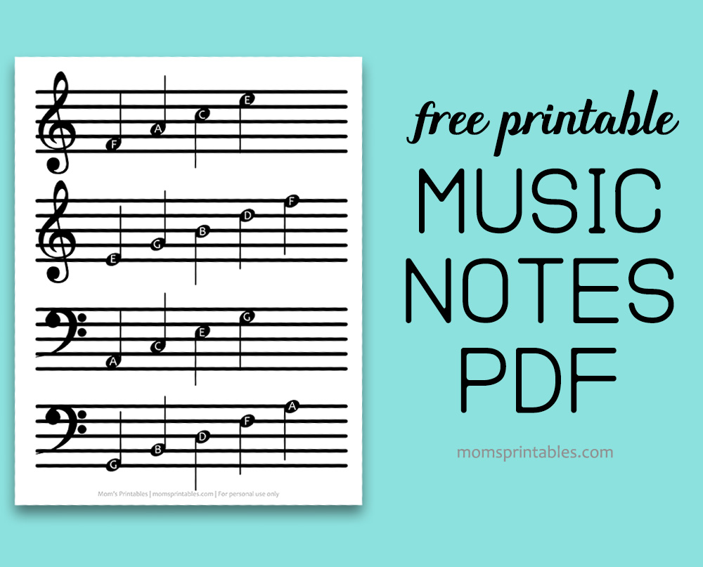 Free Printable Music Notes Sheet Mom's Printables