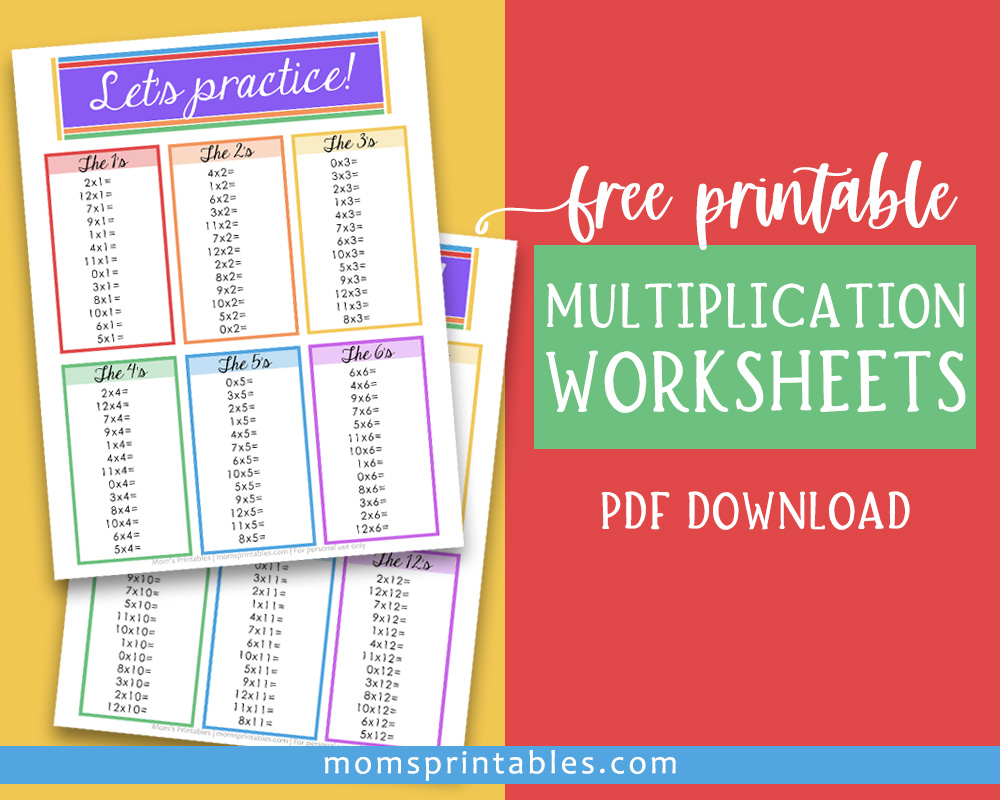 Multiplication Worksheets Free Printable PDF download