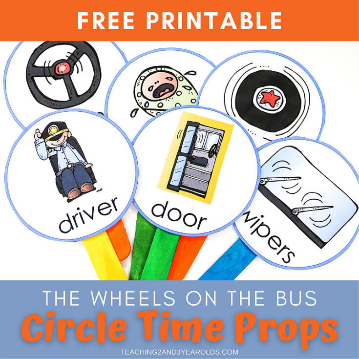 Image for The Wheels on the Bus Printable Song Sticks