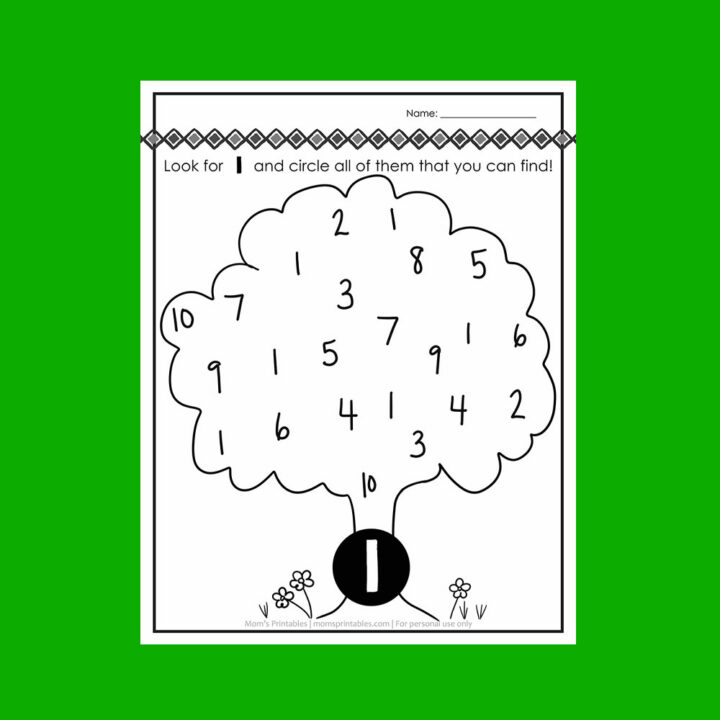 Image for Number Recognition Worksheet "1"