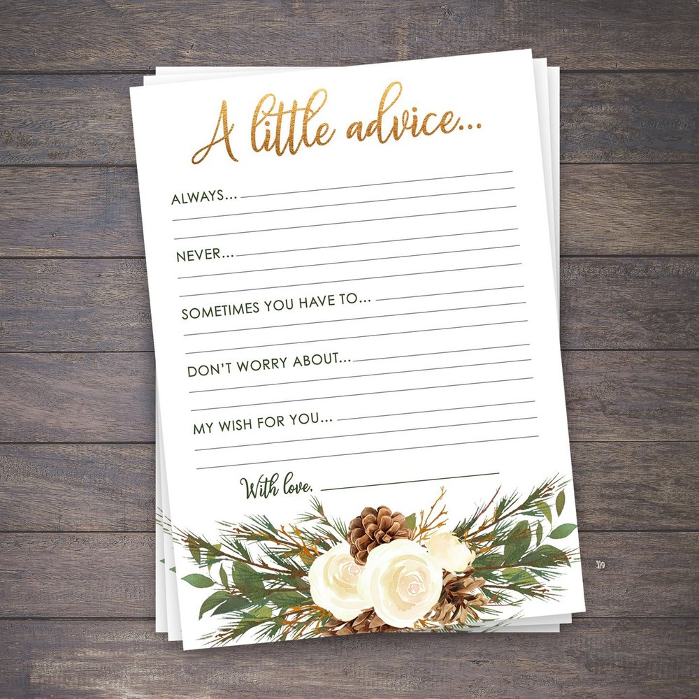 Digital advice cards (5"x7", 2-per-page) that you can print right from home!⁠
⁠
#racheldesignsshop #winterbridalshower #winterbridalbrunch #wintershowerinvites #winterinvitations #wintershower #winterweddingshower #printablewinterinvite