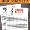 Treble Clef Tracing Worksheet PDF | Bass Clef Tracing Worksheet PDF | How to draw a treble clef worksheet | How to draw a bass clef worksheet | Free PDF on Moms Printables blog!
