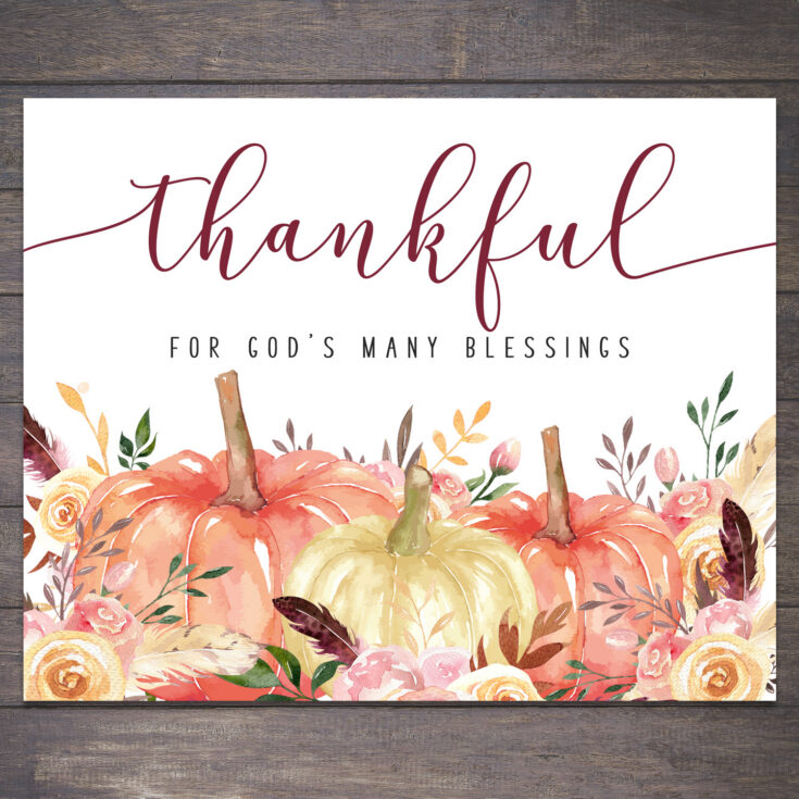Image for THANKFUL PRINTABLE – Thankful for God’s Many Blessings