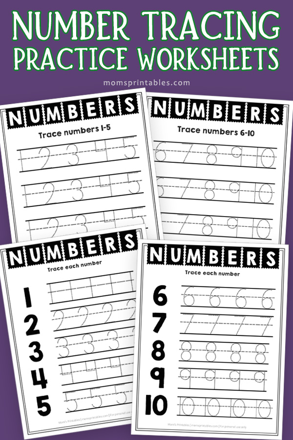 Number Tracing Practice Worksheets Free | Number Tracing Practice Worksheets PDF | Number Tracing Worksheets 1-10 | Free Number Tracing Worksheets | Free download at MomsPrintables!