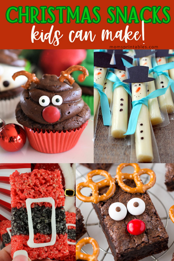 Christmas Snacks Kids Can Make | Christmas Snacks for a Party | Christmas Snacks for Kids School | Christmas Themed Snacks for Kids | 25 CHRISTMAS SNACKS for kids at Moms Printables!