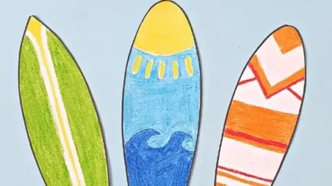 Image for Surfboard Craft for Kids with Free Printable Template