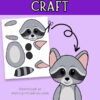 Build a Raccoon Craft free printable | raccoon craft for kids | Printable raccoon craft | Free download at Moms Printables!