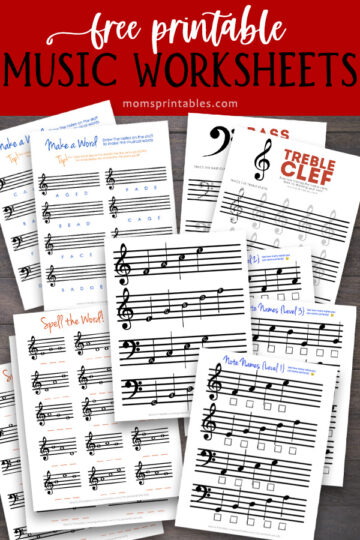 Free Music Worksheets | Free Music Worksheets PDF | Free Music Worksheets for Beginners | Music worksheets in a variety of levels for personal or classroom use available at MomsPrintables!