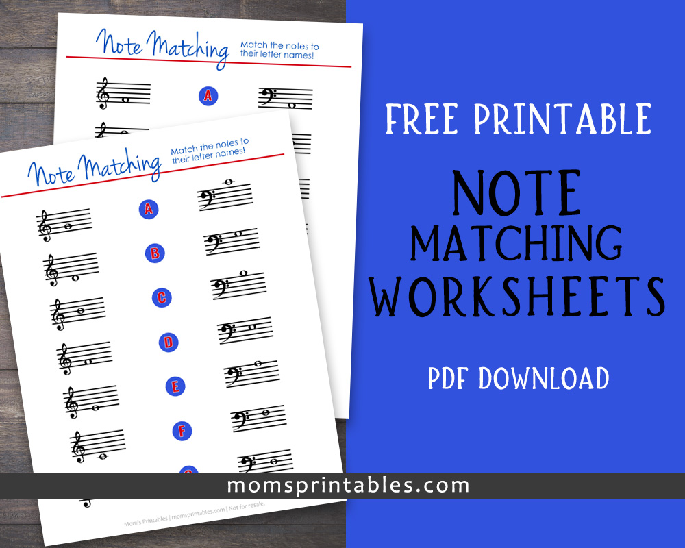 Free Printable Note Matching Worksheets | Note Naming Worksheets Free | Free Music Worksheets at MomsPrintables!