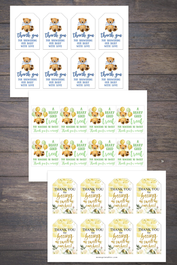 Darling Souvenir 100 Etichette Rettangolari Personalizzate Per Baby Shower - "Thank You For Popping" - Bianco 4,5x4,5 Cm
